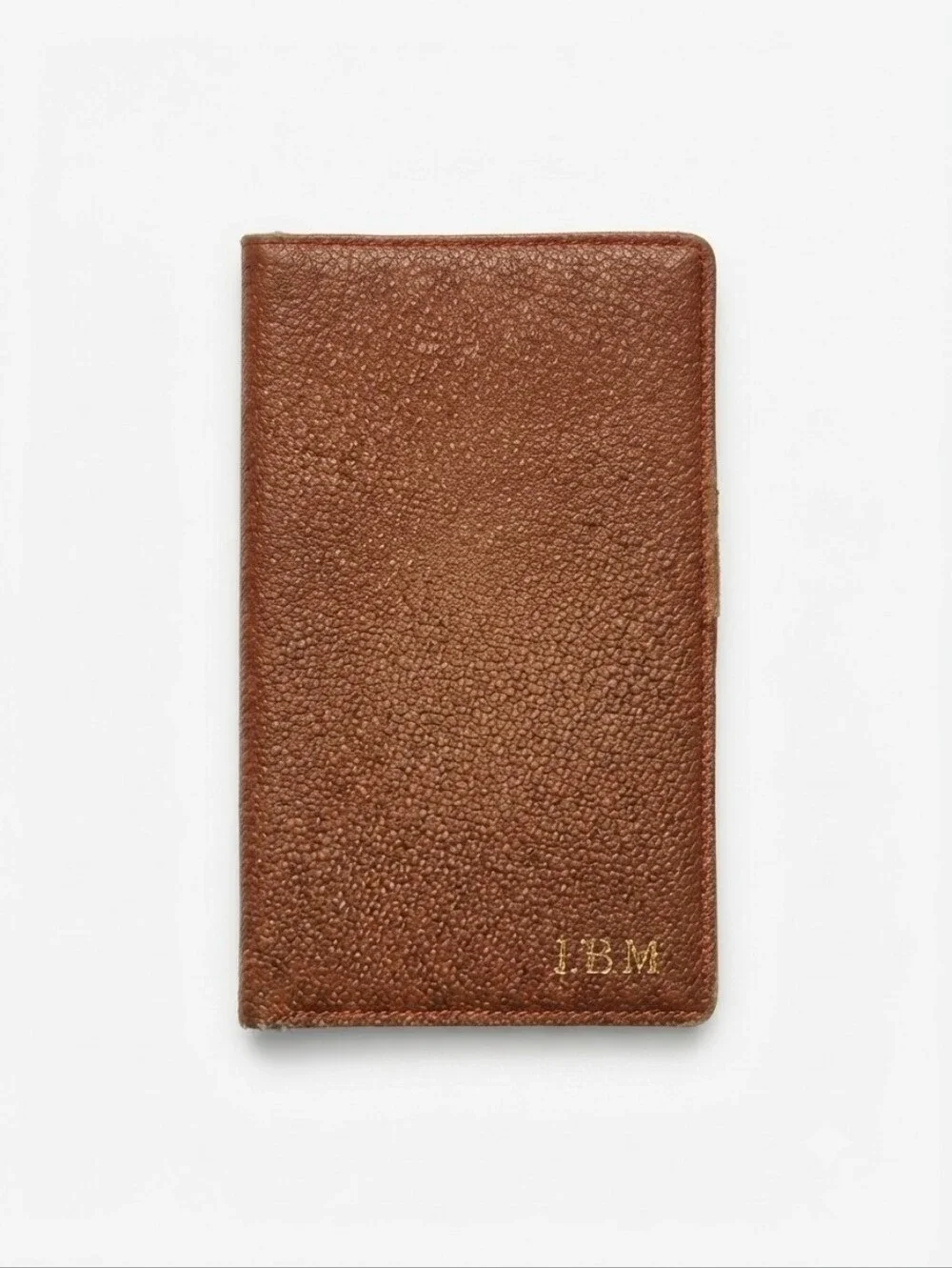 Vintage Pocket Day-Timer Senior Size Brown Pigskin Leather Planner Cover Organiz